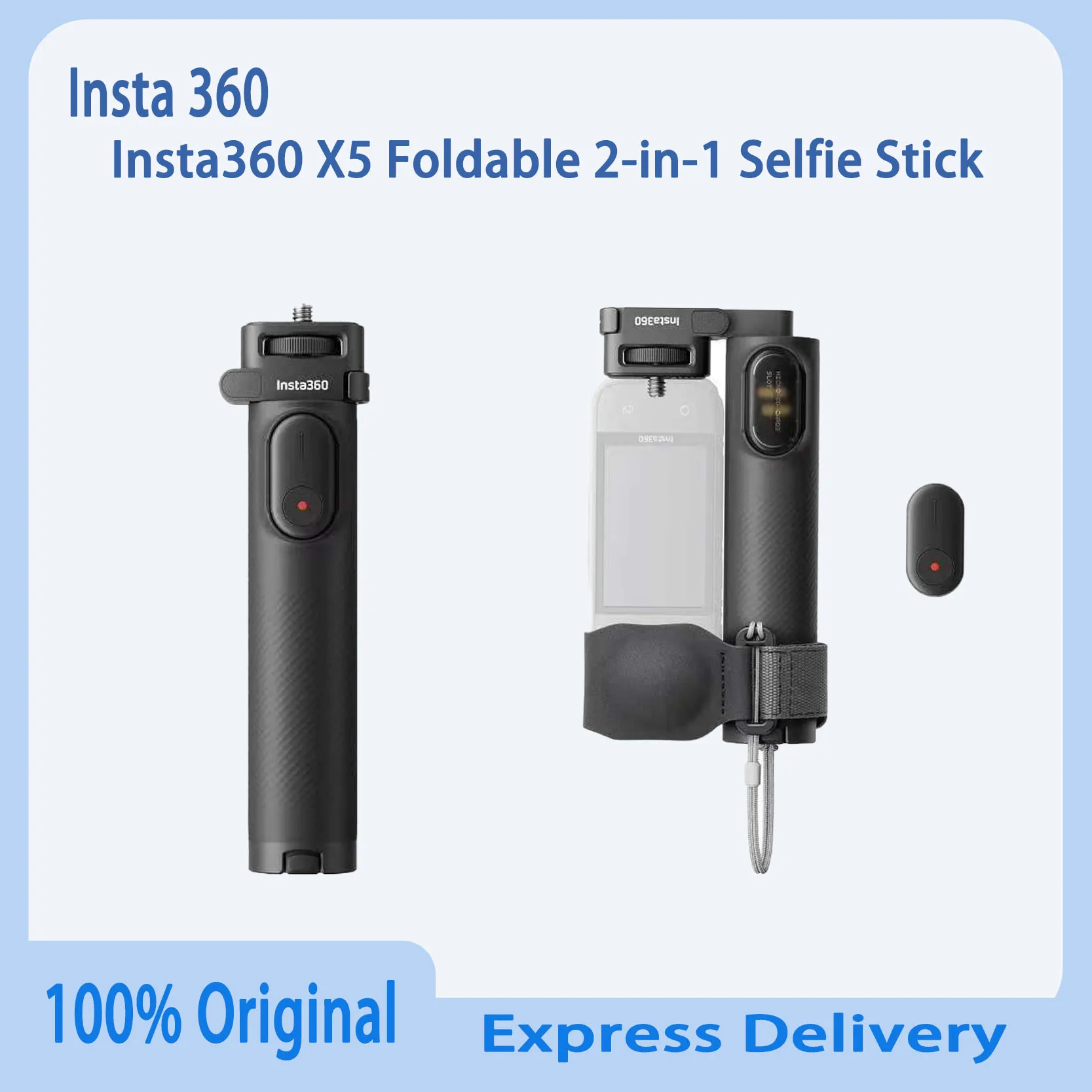 Оригинальный складной штатив для селфи Insta360 X5 2 в 1, крепление с дистанционным управлением 1/4 дюйма, палочка для Insta 360 X5 X4, аксессуары
Оригинальный складной штатив для селфи Insta360 X5 2 в 1, крепление с дистанционным управлением 1/4 дюйма, палочка для Insta 360 X5 X4, аксессуары