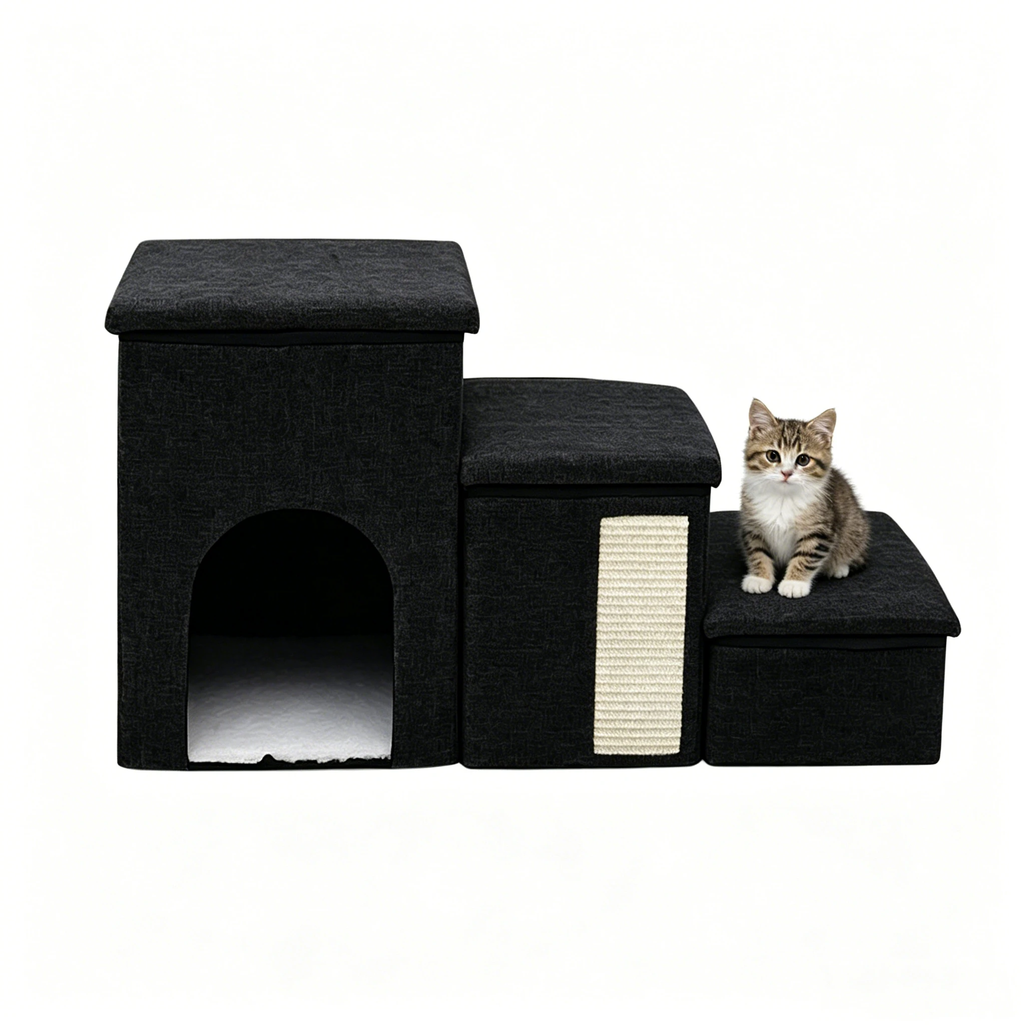 3-in-1 Pet Stairs with Non-Slip Wide Steps & Storage Compartments Comfortable Dog House For Elderly Cats And Dogs Climb & Rest
3-in-1 Pet Stairs with Non-Slip Wide Steps & Storage Compartments Comfortable Dog House For Elderly Cats And Dogs Climb & Rest