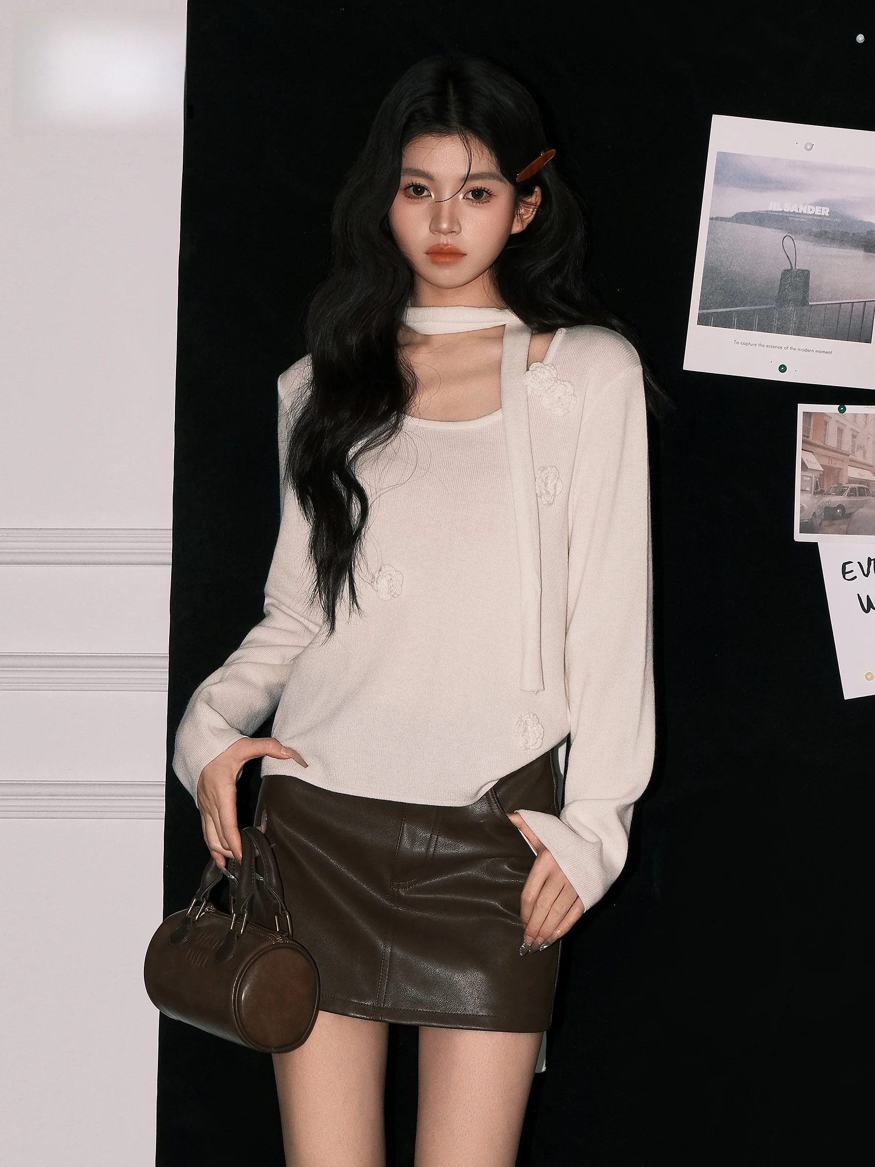 Sweet Style Long Sleeve Knitted Sweater Women's Slim Fit Neck Hanging Sash 3D Flower Design Autumn New Arrival Top
Sweet Style Long Sleeve Knitted Sweater Women's Slim Fit Neck Hanging Sash 3D Flower Design Autumn New Arrival Top