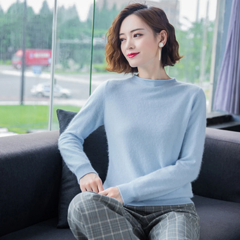 2023 Autumn Winter Women's Mink Wool O-neck Solid Color Simple Comfortable Sweaters
2023 Autumn Winter Women's Mink Wool O-neck Solid Color Simple Comfortable Sweaters