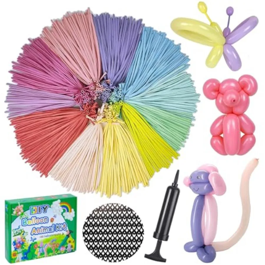 Long Balloons with Pump, Premium Latex Twisting Balloons animal kit, Birthday Gifts for Girls and Boys Arts and Crafts Pastel C
Long Balloons with Pump, Premium Latex Twisting Balloons animal kit, Birthday Gifts for Girls and Boys Arts and Crafts Pastel C