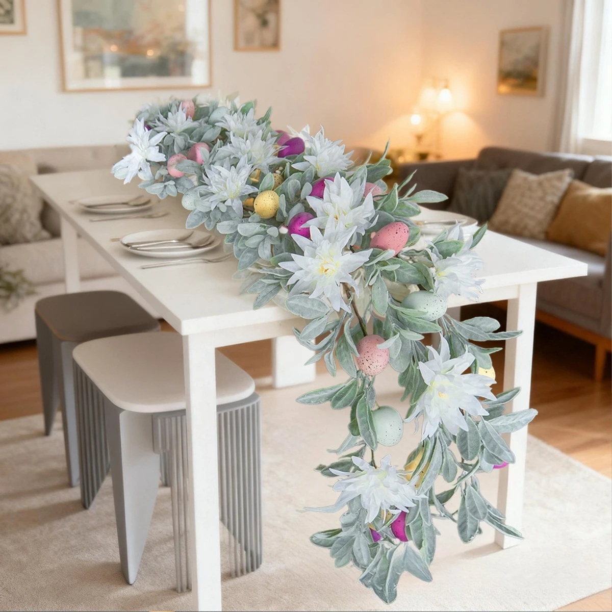 1pc Artificial Easter Eggs Garland,Nordic Lambs Ear Leaves, Easter Necessary,Often Used for Parties, Daily Decoration,Home Decor
1pc Artificial Easter Eggs Garland,Nordic Lambs Ear Leaves, Easter Necessary,Often Used for Parties, Daily Decoration,Home Decor