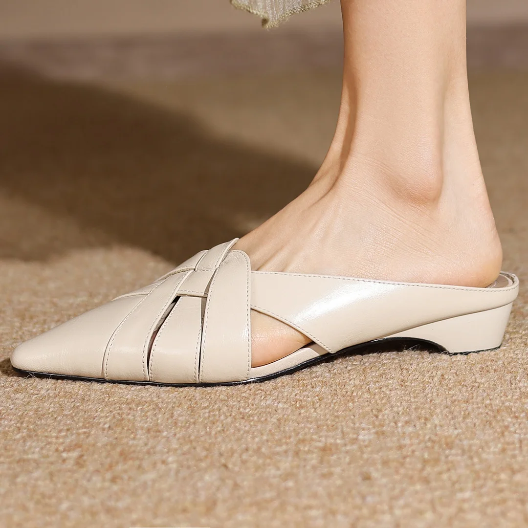 danxuefei women's sheepskin pointed toe narrow band braided slip-on summer slides sandals 3cm kitten heel elegant ladies mules
danxuefei women's sheepskin pointed toe narrow band braided slip-on summer slides sandals 3cm kitten heel elegant ladies mules