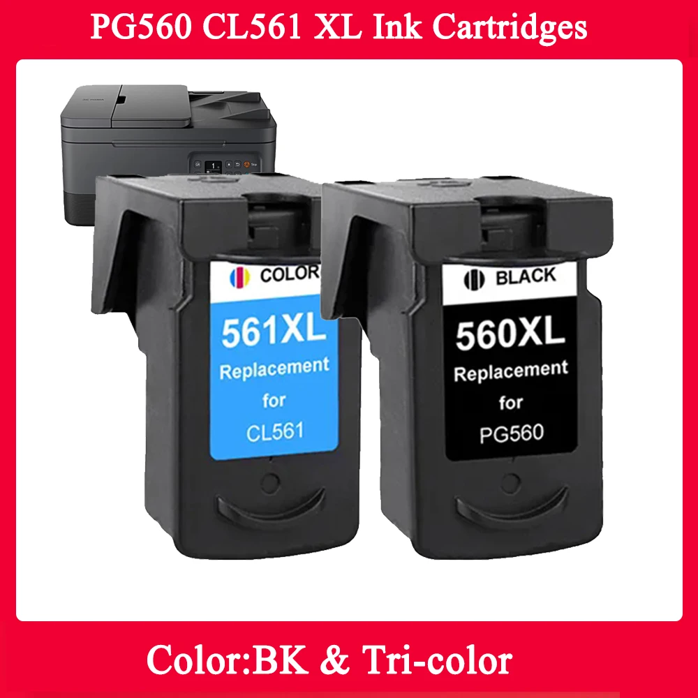 Compatible Ink Cartridges PG560 CL561 XL For Canon Pixma TS7450 TS7451 TS7450 TS5350 TS5351 TS5352 Printers PG-560 CL-561 XL
Compatible Ink Cartridges PG560 CL561 XL For Canon Pixma TS7450 TS7451 TS7450 TS5350 TS5351 TS5352 Printers PG-560 CL-561 XL