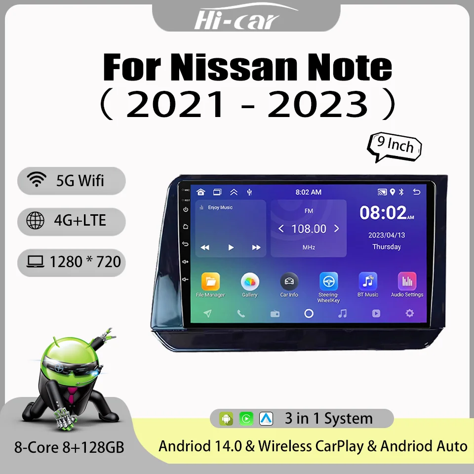 2 Din Car Radio Android 14 Android Auto Autoradio Wireless Carplay Radio Navi Host Unit Stereo for Nissan Note 2021 2022 2023
2 Din Car Radio Android 14 Android Auto Autoradio Wireless Carplay Radio Navi Host Unit Stereo for Nissan Note 2021 2022 2023