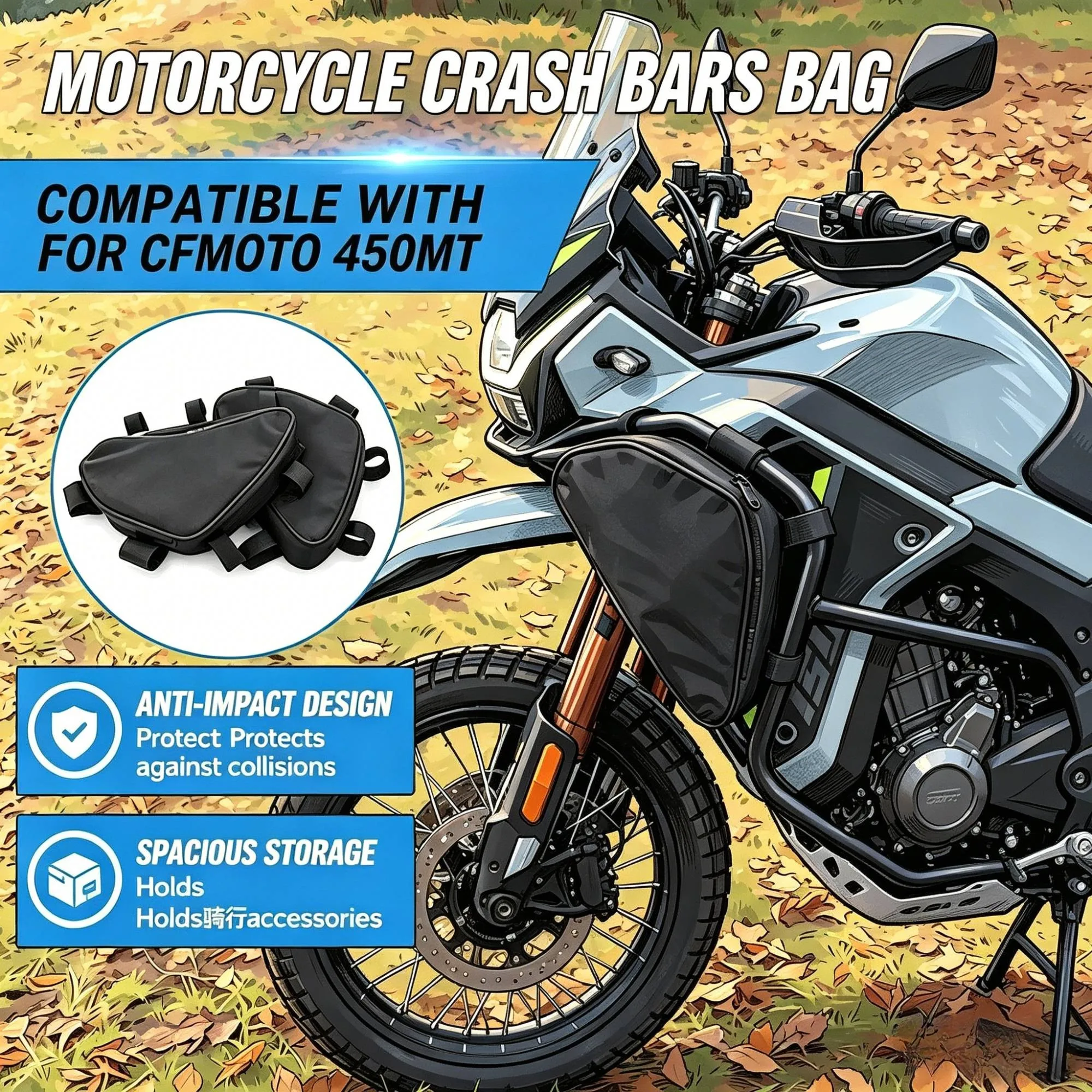 For CFMOTO MT450 450 MT Motorcycle Accessories Frame Waterproof Bag 450MT Frame Crash Bars Repair Tool Placement Waterproof Bag
For CFMOTO MT450 450 MT Motorcycle Accessories Frame Waterproof Bag 450MT Frame Crash Bars Repair Tool Placement Waterproof Bag