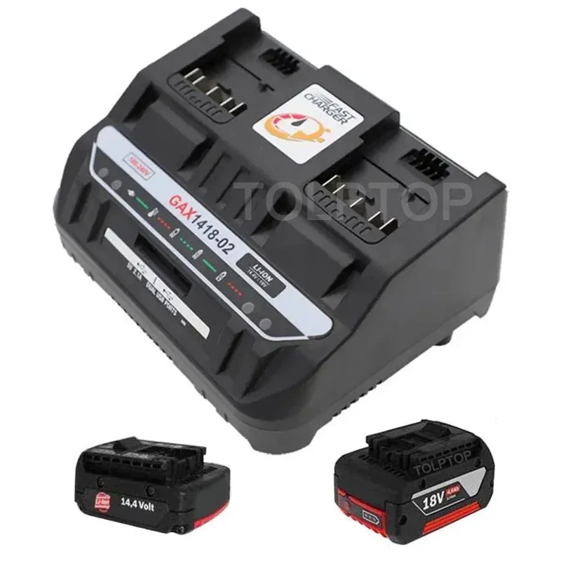 For Bosch Battery Charger 4A 18V 14.4V Li-ion Battery Dual charging Port Charger For Bosch BAT609 BAT609G BAT618 BAT618G
For Bosch Battery Charger 4A 18V 14.4V Li-ion Battery Dual charging Port Charger For Bosch BAT609 BAT609G BAT618 BAT618G