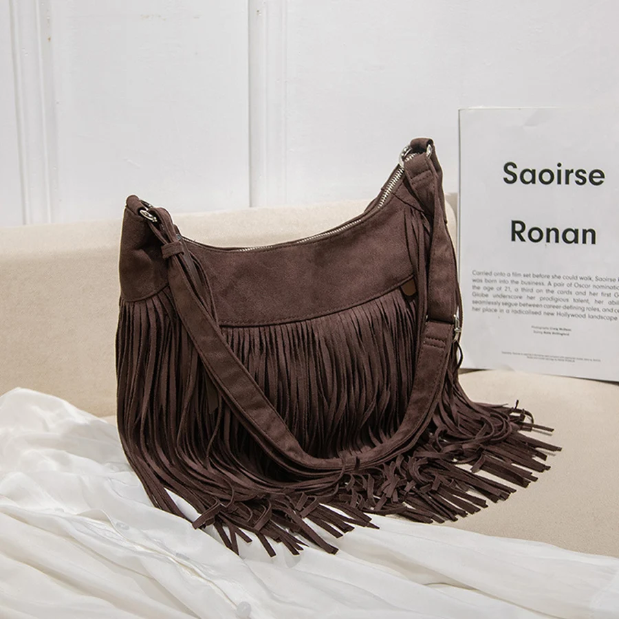 Замшевая сумка через плечо с бахромой в стиле ретро, хит продаж, сумки в стиле Майяра, кожаная сумка в стиле Spicy Girl Y2K Wasteland, сумка на плечо подмышками
Замшевая сумка через плечо с бахромой в стиле ретро, хит продаж, сумки в стиле Майяра, кожаная сумка в стиле Spicy Girl Y2K Wasteland, сумка на плечо подмышками