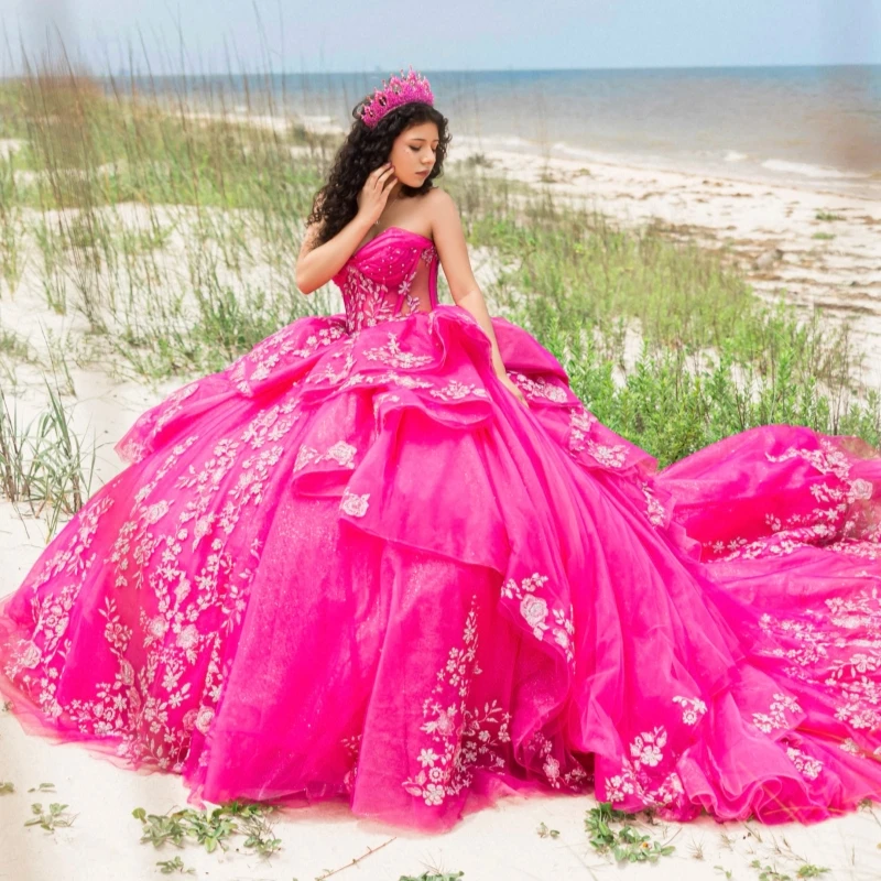 Rose Red Shiny Ball Gown Quinceanera Dresses Applique Lace Beading Crystal Bow Tull Corset Off The Shoulder Sweet 16 Dress vesti
Rose Red Shiny Ball Gown Quinceanera Dresses Applique Lace Beading Crystal Bow Tull Corset Off The Shoulder Sweet 16 Dress vesti