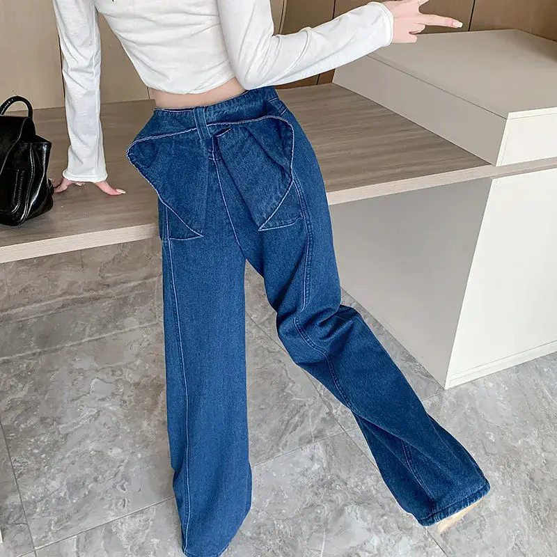 Jeans Girls Korean Sweet 3D Bow Spring Summer High Waist Loose Style Solid Women Jeans All-match
Jeans Girls Korean Sweet 3D Bow Spring Summer High Waist Loose Style Solid Women Jeans All-match