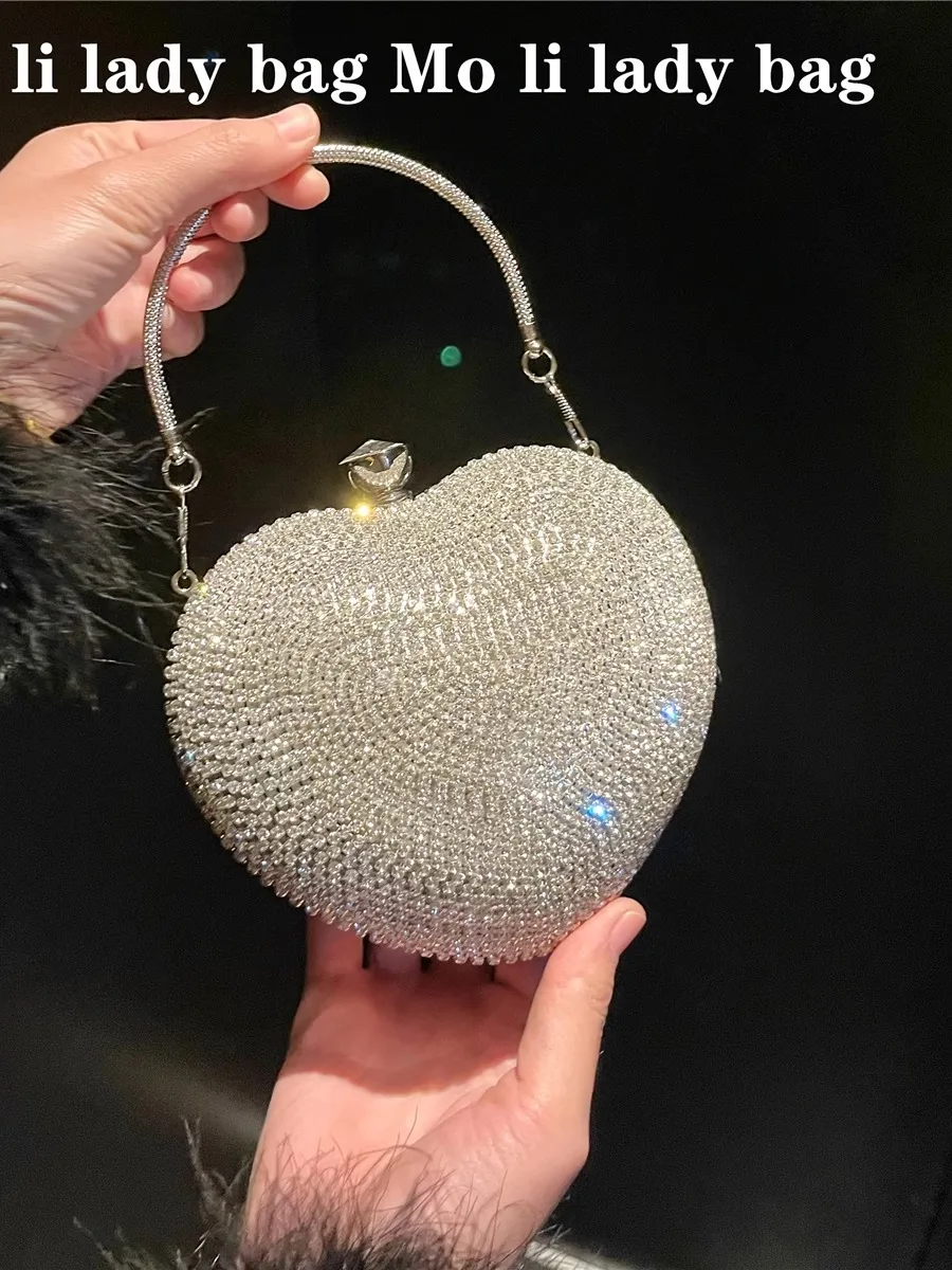 2024 New Diamond Embedded Heart Shaped Evening Handbag Women's Banquet Diamond Party Match Evening Gown Bag Lady's ...
2024 New Diamond Embedded Heart Shaped Evening Handbag Women's Banquet Diamond Party Match Evening Gown Bag Lady's ...