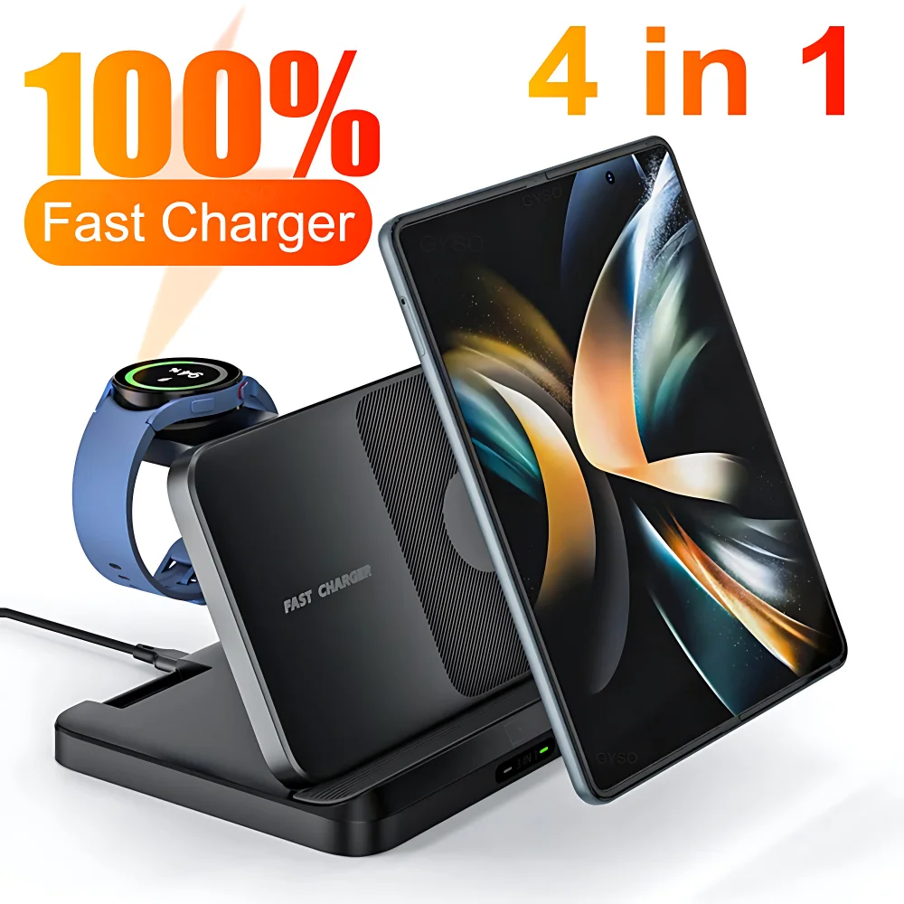 Foldable Wireless Charger Stand For Samsung Z Fold 5 /3 /Z Flip4 3 in 1 15W Wireless Charging Station For Galaxy Watch/EarBuds
Foldable Wireless Charger Stand For Samsung Z Fold 5 /3 /Z Flip4 3 in 1 15W Wireless Charging Station For Galaxy Watch/EarBuds