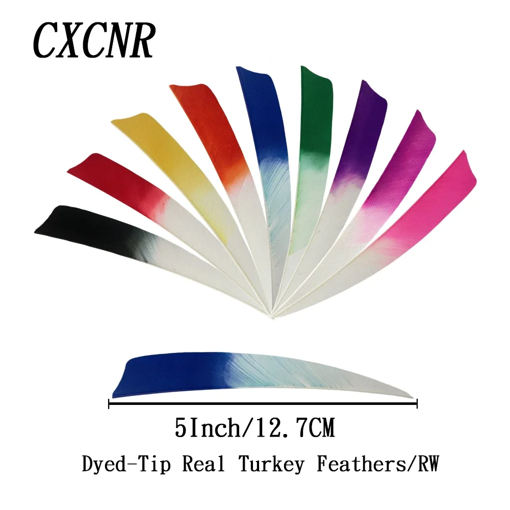 25Pcs 5 Inch Shield Dyed‑Tip RW Real Turkey Arrow Feathers DIY Traditional American Recurve Longbow Accessories
25Pcs 5 Inch Shield Dyed‑Tip RW Real Turkey Arrow Feathers DIY Traditional American Recurve Longbow Accessories