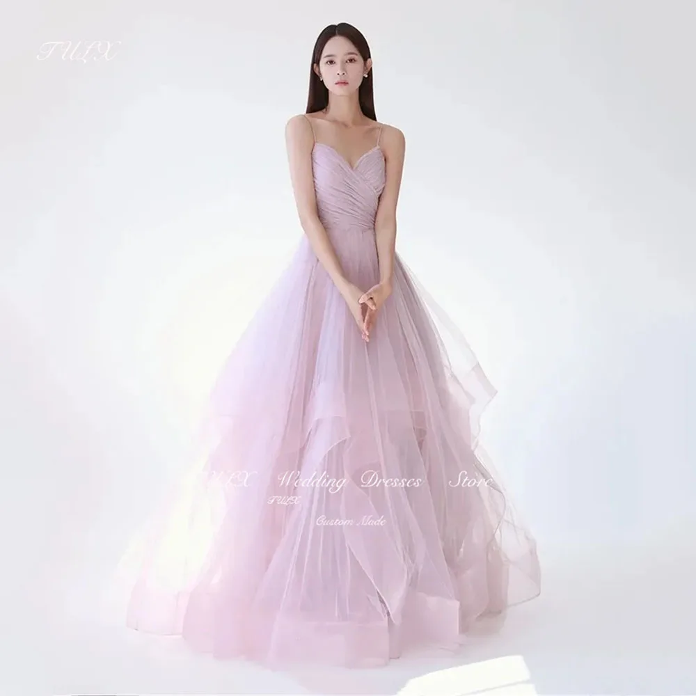TULX Tulle A Line Pricess Party Dresses For Wedding V Neck Spaghetti Straps Ruffles Evening Dress Korea Prom Gowns Corset Back
TULX Tulle A Line Pricess Party Dresses For Wedding V Neck Spaghetti Straps Ruffles Evening Dress Korea Prom Gowns Corset Back