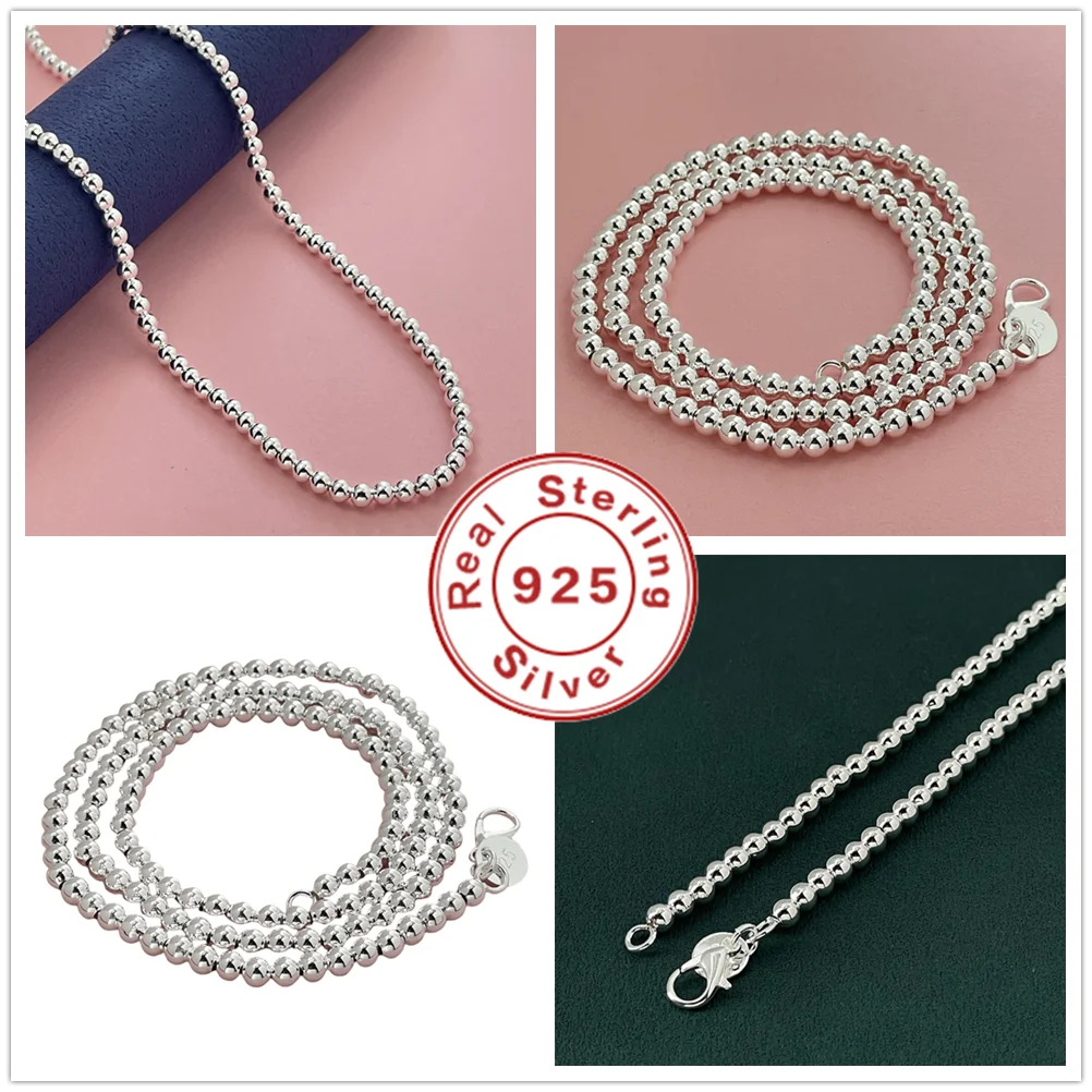 925 Sterling Silver Exquisite 4mm Buddha Bead Chain Necklace for Men and Women Luxury Wedding Party Jewelry Holiday Gift 16-24
925 Sterling Silver Exquisite 4mm Buddha Bead Chain Necklace for Men and Women Luxury Wedding Party Jewelry Holiday Gift 16-24