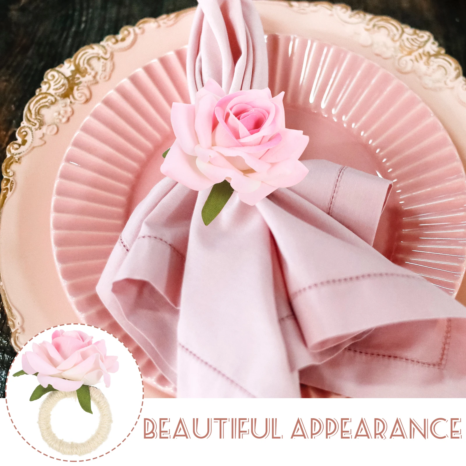 4pcs Napkin Rings Floral Silk Wedding Decor Artificial Rose Flower Table Buckle Valentine Party Dining Holder
4pcs Napkin Rings Floral Silk Wedding Decor Artificial Rose Flower Table Buckle Valentine Party Dining Holder