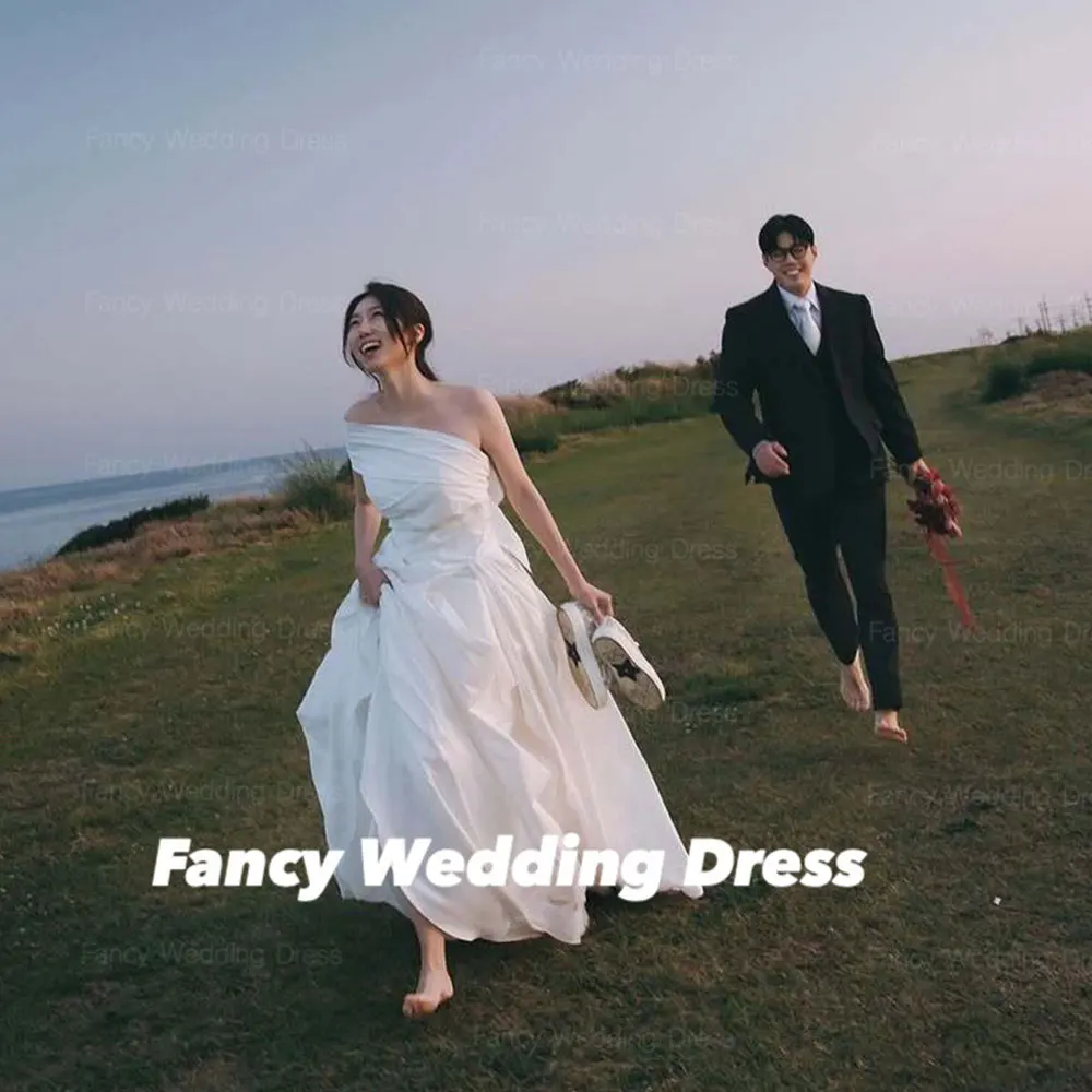 Fancy Charming Strapless Korea Wedding Dress A Line Taffeta Evening Dress With Shawl Back Corset Prom Gown Customized
Fancy Charming Strapless Korea Wedding Dress A Line Taffeta Evening Dress With Shawl Back Corset Prom Gown Customized