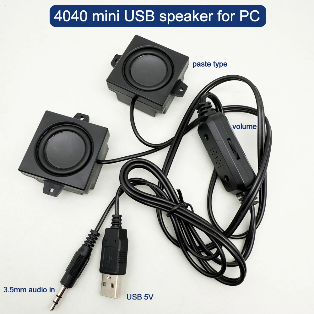4040 USB мини-динамик для ноутбука ПК Тип пасты 3,5 мм аудиовход Plug and Play
4040 USB мини-динамик для ноутбука ПК Тип пасты 3,5 мм аудиовход Plug and Play