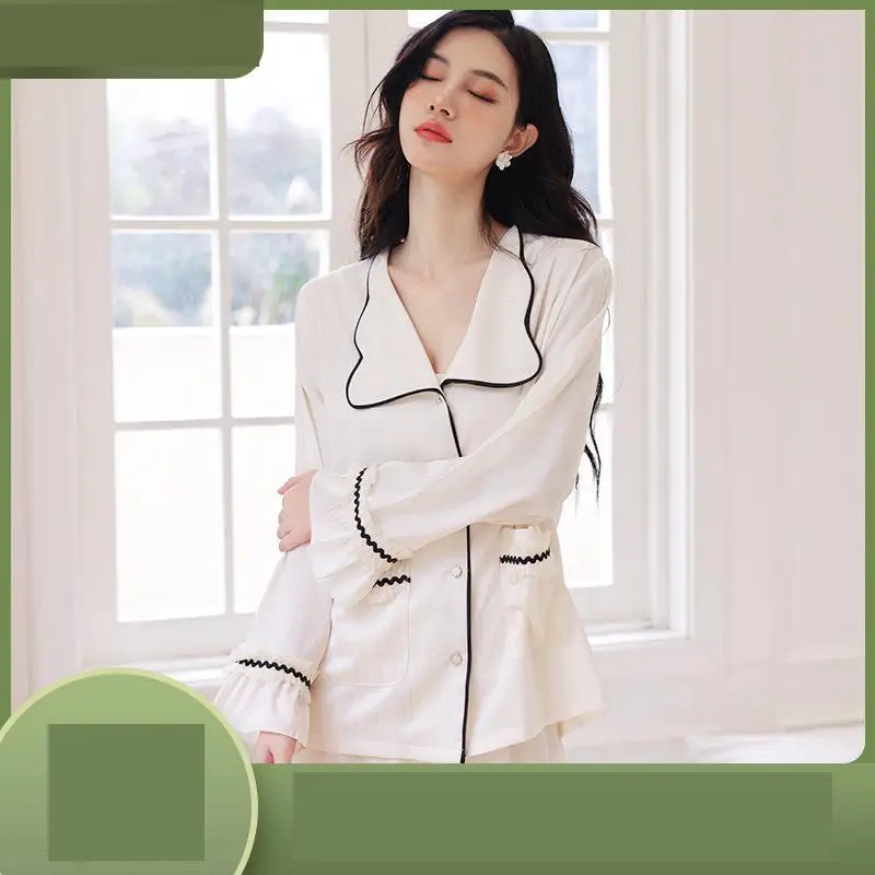 2023 Thin Long-sleeved Pajamas Suit Satin Casual Home Wear For Women Can Wear Ice Silk Pajamas For Women In Spring And Summer
2023 Thin Long-sleeved Pajamas Suit Satin Casual Home Wear For Women Can Wear Ice Silk Pajamas For Women In Spring And Summer