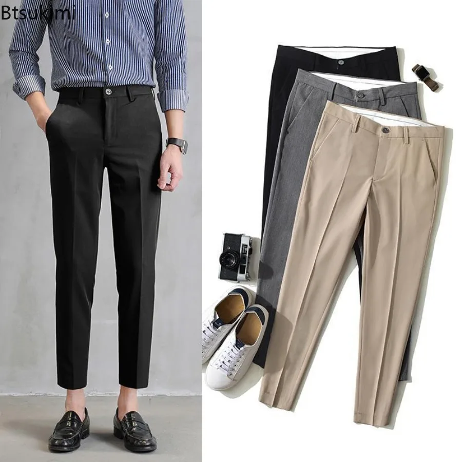 2026 Men's Casual Pants Solid Slim Fit Suit Pants Korean Style Fashion Straight Business Ankle Length Trousers Spring Summer New
2026 Men's Casual Pants Solid Slim Fit Suit Pants Korean Style Fashion Straight Business Ankle Length Trousers Spring Summer New