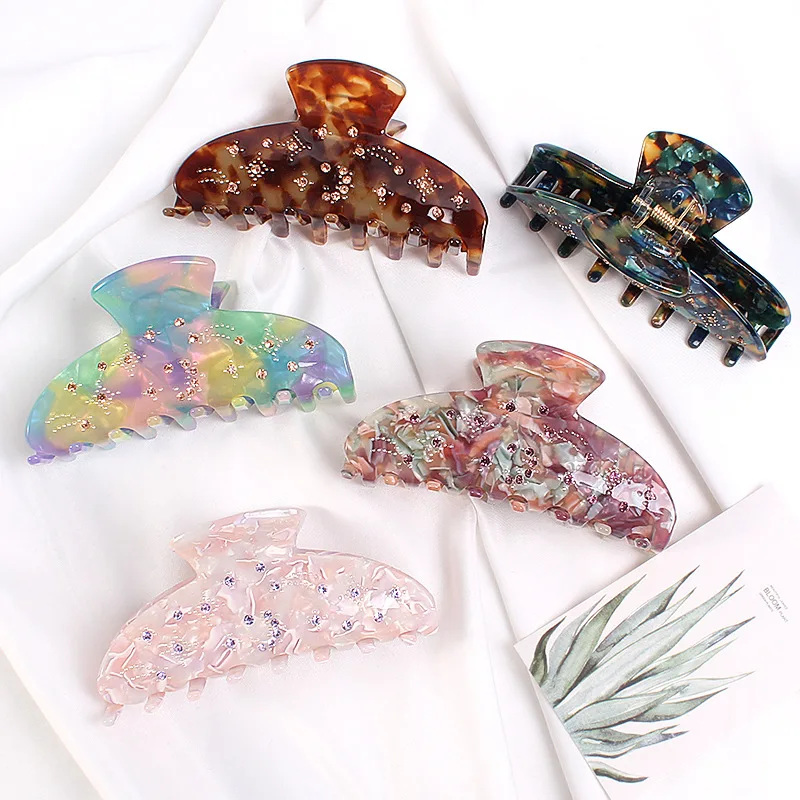 3.74 inch Acetate Sheet Printing Hair Claw for Women Girls High Quality With Tiny Stone Hair Clips Hair Clamps Hair Accessories
3.74 inch Acetate Sheet Printing Hair Claw for Women Girls High Quality With Tiny Stone Hair Clips Hair Clamps Hair Accessories