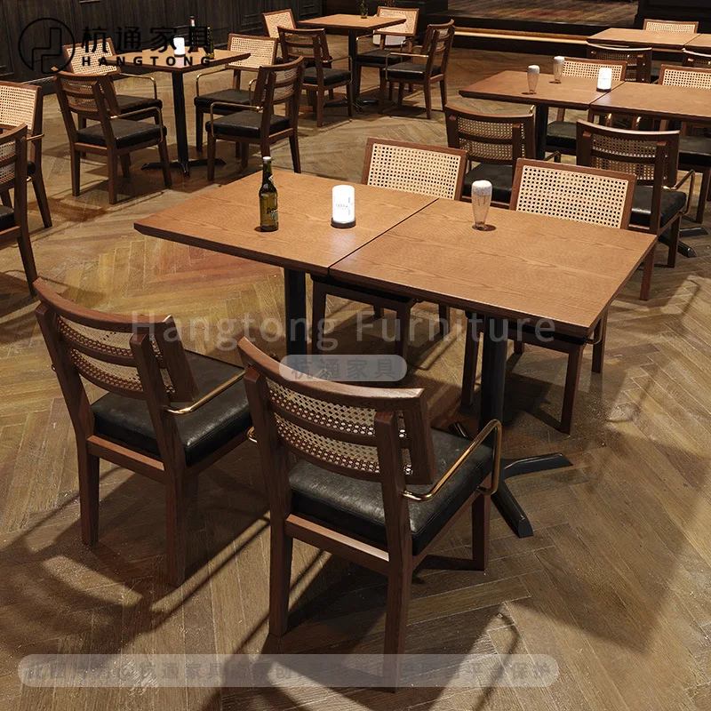 American retro tavern clear bar table and chair combination bar cafe table and chair custom western restaurant tea restaurant ta
American retro tavern clear bar table and chair combination bar cafe table and chair custom western restaurant tea restaurant ta