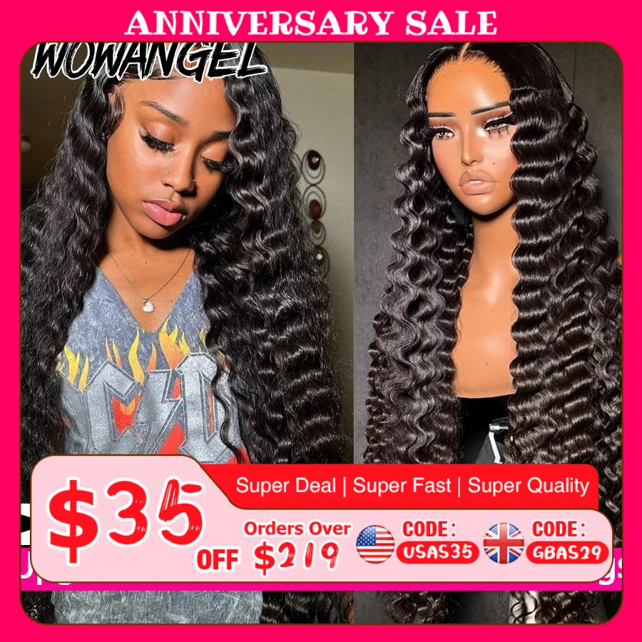 Wow Angel Deep Wave 13x6 HD Lace Frontal Wigs 250% Jet Black HD Lace Front Human Hair Wigs Skinlike Natural Hairline Remy hair
Wow Angel Deep Wave 13x6 HD Lace Frontal Wigs 250% Jet Black HD Lace Front Human Hair Wigs Skinlike Natural Hairline Remy hair