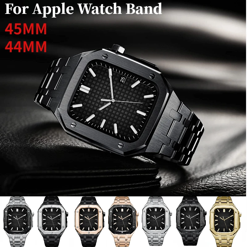 Modification Kit Strap+Case For Apple Watch Band 44mm 45mm High End Metal Retrofit Bracelet Wristband For iWatch 8 7 5 4 SE Band
Modification Kit Strap+Case For Apple Watch Band 44mm 45mm High End Metal Retrofit Bracelet Wristband For iWatch 8 7 5 4 SE Band