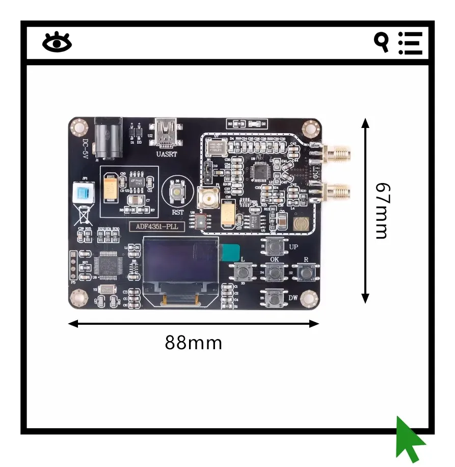 ADF4351 on-board STM32 microcontroller phase-locked loop module, 35M-4.4G RF signal source, frequency sweeper
ADF4351 on-board STM32 microcontroller phase-locked loop module, 35M-4.4G RF signal source, frequency sweeper