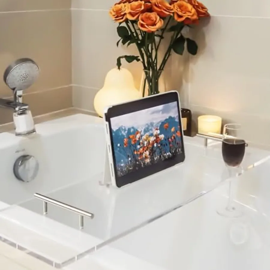 Acrylic Bathtub Tray Bathtub Tray Caddy Bath Tray Table for Tub Luxury Spa with Book and Wine Glass Holder Bathroom Accessories
Acrylic Bathtub Tray Bathtub Tray Caddy Bath Tray Table for Tub Luxury Spa with Book and Wine Glass Holder Bathroom Accessories