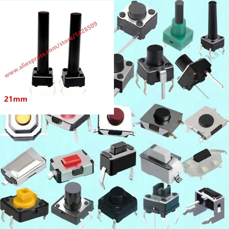 400pcs/lot Tactile Switch Push Button Tactile Pushbutton 4pin DIP 6*6*21mm for LCD Screen Monitor Tact Switches
400pcs/lot Tactile Switch Push Button Tactile Pushbutton 4pin DIP 6*6*21mm for LCD Screen Monitor Tact Switches