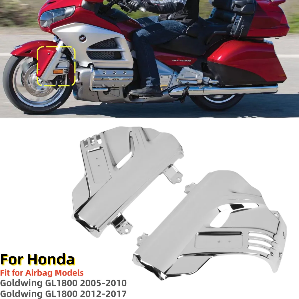 Front Fender ABS Airbag Fork Brake Cover For Honda Goldwing GL1800 2005-2010 2012-2017 Chrome Suspension Motorcycle Accessories
Front Fender ABS Airbag Fork Brake Cover For Honda Goldwing GL1800 2005-2010 2012-2017 Chrome Suspension Motorcycle Accessories