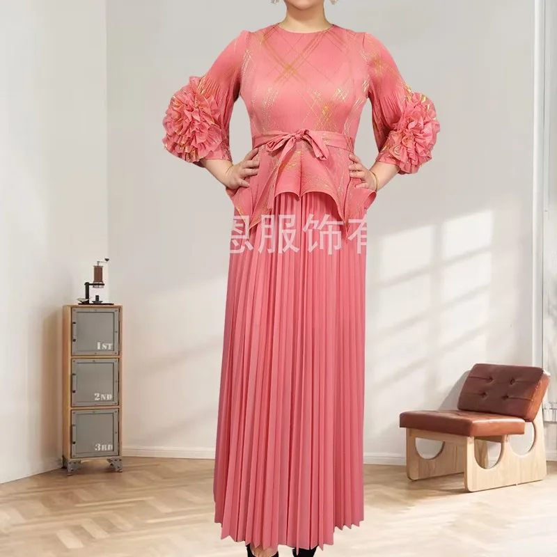 Miyake Pleated Skirt Set Fold Hand Shaken Flower Stamped Irregular Ruffle Sleeves Pleat Top + Pleats Bustier Skirt Set Plisse
Miyake Pleated Skirt Set Fold Hand Shaken Flower Stamped Irregular Ruffle Sleeves Pleat Top + Pleats Bustier Skirt Set Plisse