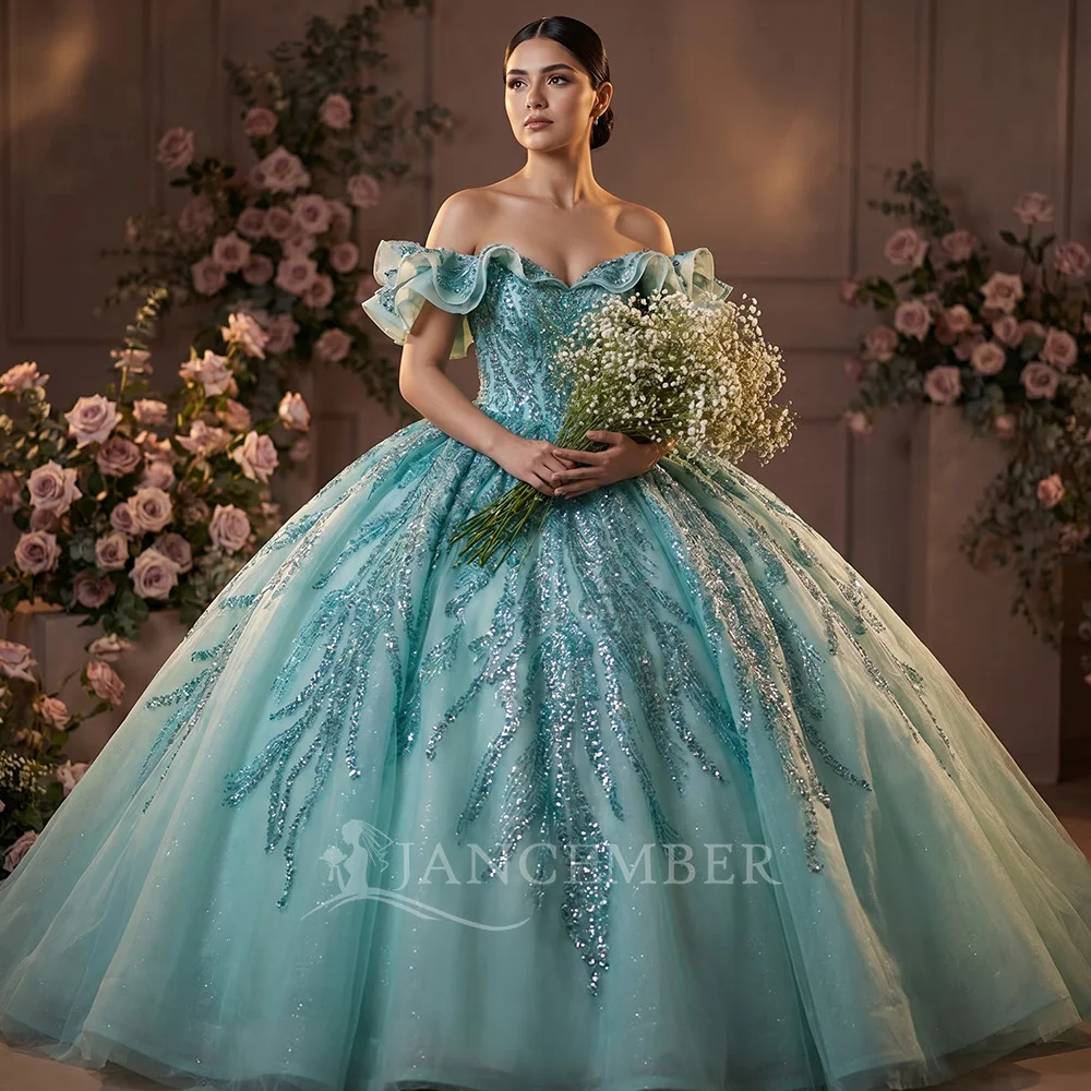 New Light Green Quinceanera Dresses Ball Gown 2026 Vestidos De 15 Anos Tulle Flowers Off Shoulder Party Dress Back Bow DY9986
New Light Green Quinceanera Dresses Ball Gown 2026 Vestidos De 15 Anos Tulle Flowers Off Shoulder Party Dress Back Bow DY9986