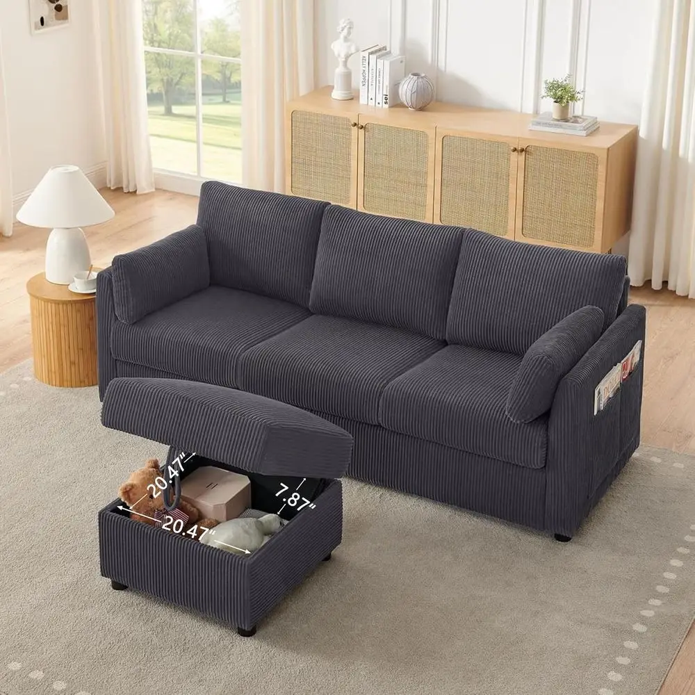 3-Seat L-Shaped Couch with Storage Ottoman, Grey, Ideal for Small Spaces, Dorms, and Compact Rooms
3-Seat L-Shaped Couch with Storage Ottoman, Grey, Ideal for Small Spaces, Dorms, and Compact Rooms