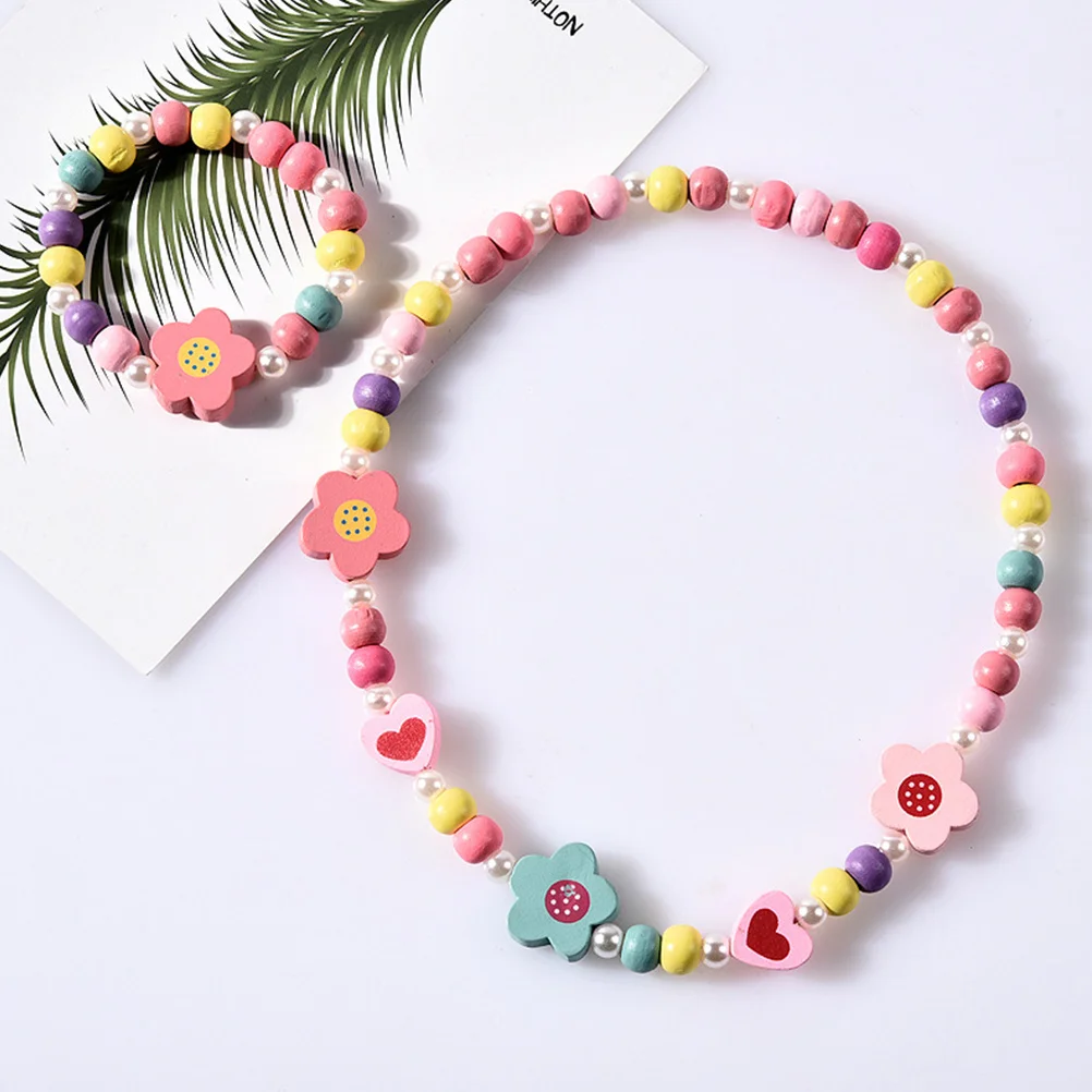 Unique Tassel Design Kids Wooden Bracelet Necklace Set Cartoon Flowers Heart Shape Jewelry for Girls Fairs Festivals
Unique Tassel Design Kids Wooden Bracelet Necklace Set Cartoon Flowers Heart Shape Jewelry for Girls Fairs Festivals