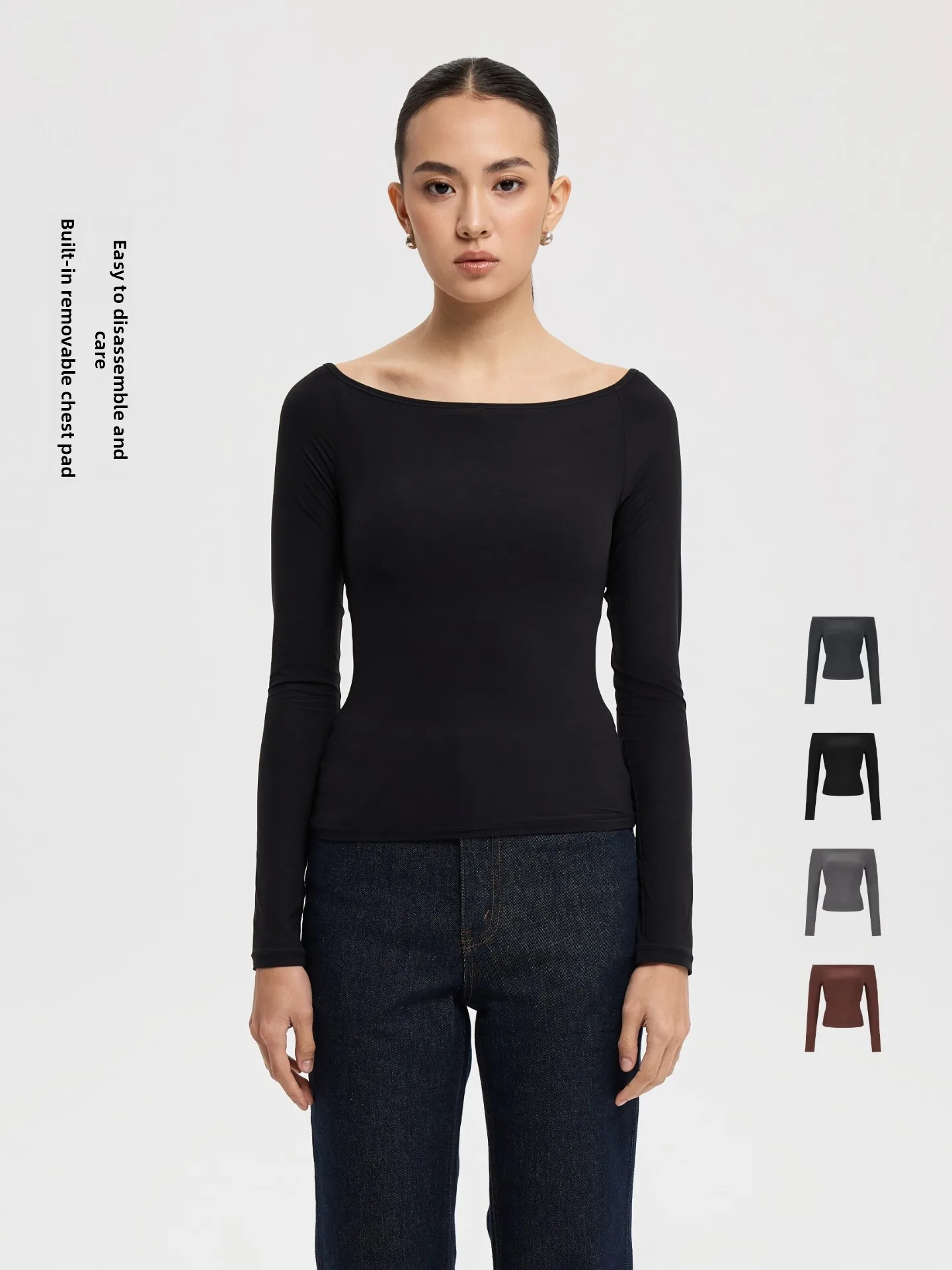 Женская облегающая футболка Oneup с длинным рукавом, эластичным дизайном, открытыми плечами и вставками на груди, повседневный топ для города
Женская облегающая футболка Oneup с длинным рукавом, эластичным дизайном, открытыми плечами и вставками на груди, повседневный топ для города