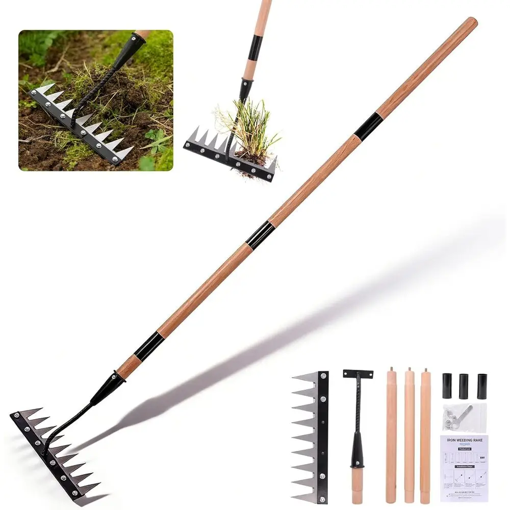 Gardenia Iron Weeding Rake with Handle 3.0, Heavy Duty Iron Rake or Gardening and Weeding, 2026 Upgraded 9-Tine Garden Weed Pull
Gardenia Iron Weeding Rake with Handle 3.0, Heavy Duty Iron Rake or Gardening and Weeding, 2026 Upgraded 9-Tine Garden Weed Pull