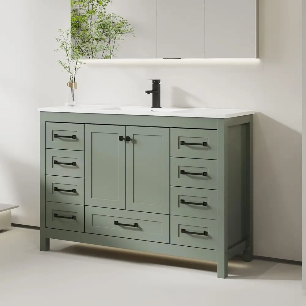 48" Bathroom Vanities with Sink Combo, ern Thickened Wood Bathroom Storage Cabinet w/Undermount White Single Sink, Matte Black a
48" Bathroom Vanities with Sink Combo, ern Thickened Wood Bathroom Storage Cabinet w/Undermount White Single Sink, Matte Black a