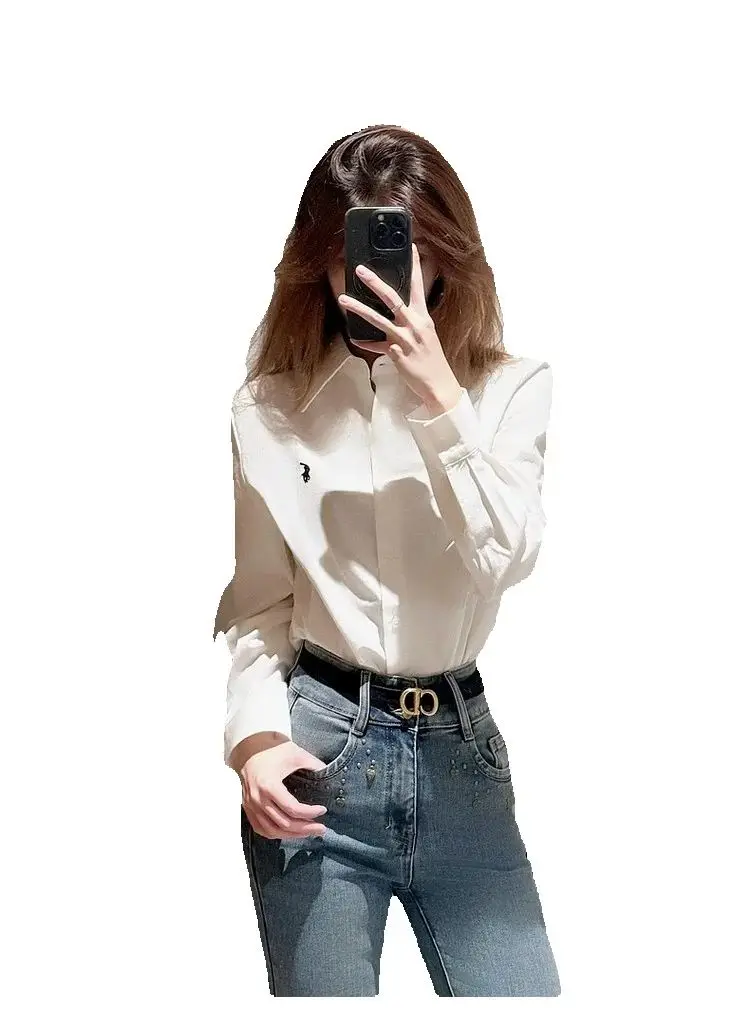 White French Long Sleeve Shirts For Office Lady New Arrival Women 2025 Summer Spring New Design Blouse Casual Simple Style Tops
White French Long Sleeve Shirts For Office Lady New Arrival Women 2025 Summer Spring New Design Blouse Casual Simple Style Tops