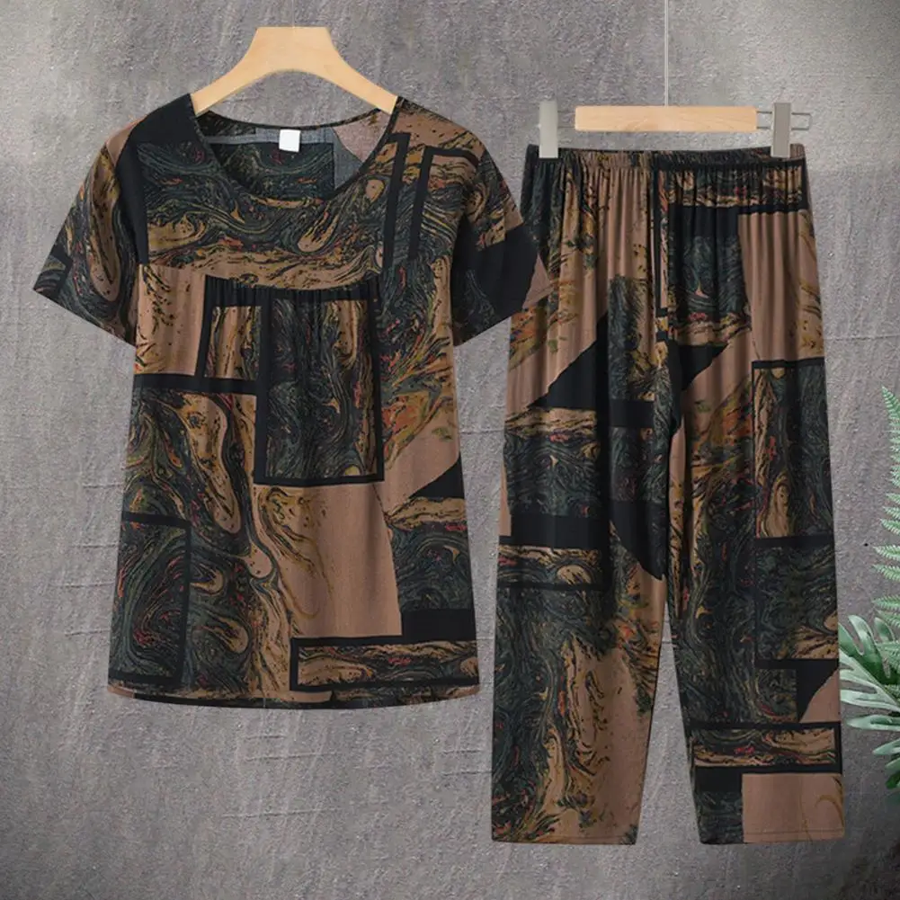 Two Piece Suit Mid-aged Night Clothes Wide Leg Daily Wear Chic Rich Colors Mid-aged T-shirt Pants Set
Two Piece Suit Mid-aged Night Clothes Wide Leg Daily Wear Chic Rich Colors Mid-aged T-shirt Pants Set
