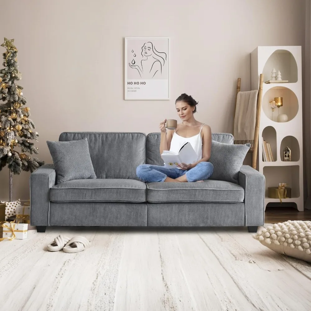 83" Modern Loveseat Sofa Couches for Living Room - Comfy Dark Gray Corduroy Deep Seat Couch with Wide Arms
83" Modern Loveseat Sofa Couches for Living Room - Comfy Dark Gray Corduroy Deep Seat Couch with Wide Arms