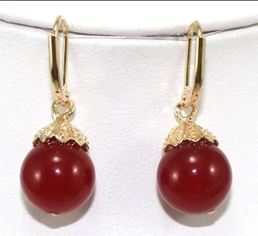 Women's fashion style Gold Plated Round Ruby Earrings
Women's fashion style Gold Plated Round Ruby Earrings