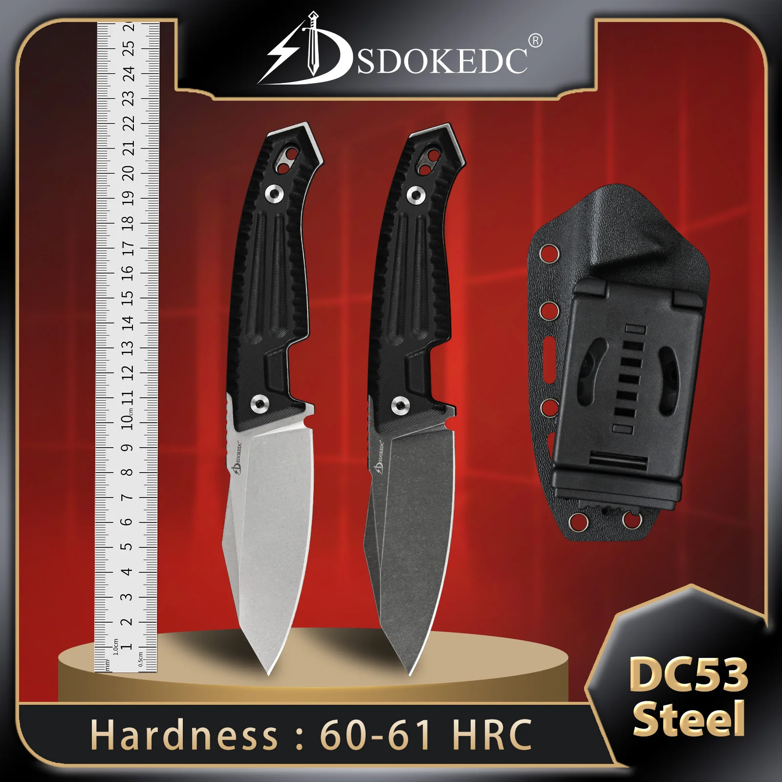 SDOKEDC DC53 Steel G10 Handle Edc Survival Fixed Blade Knife Hand Tools Military Tactical Multitool Camping Hiking Mens Gift 
SDOKEDC DC53 Steel G10 Handle Edc Survival Fixed Blade Knife Hand Tools Military Tactical Multitool Camping Hiking Mens Gift