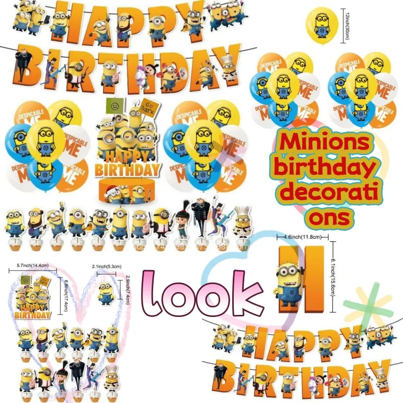 Big Eyes Cute Minions Birthday Theme Party Decoration Birthday Cake Plaque Banner Pulling Balloon Set
Big Eyes Cute Minions Birthday Theme Party Decoration Birthday Cake Plaque Banner Pulling Balloon Set
