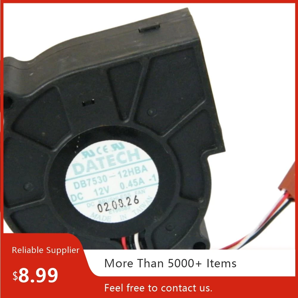 for DATECH DB7530-12HBA 75mm Blower Fan: 12V, 0.45A, High Airflow for Telecom & Server Cooling
for DATECH DB7530-12HBA 75mm Blower Fan: 12V, 0.45A, High Airflow for Telecom & Server Cooling