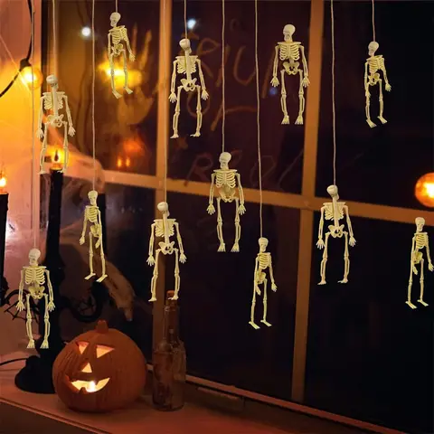 6/12 Stück Mini-Skelettfiguren, kleine Skelette, Halloween-Dekorationen für Bastelarbeiten, Spukhaus-Zubehör, Partygeschenke, 15,2 cm