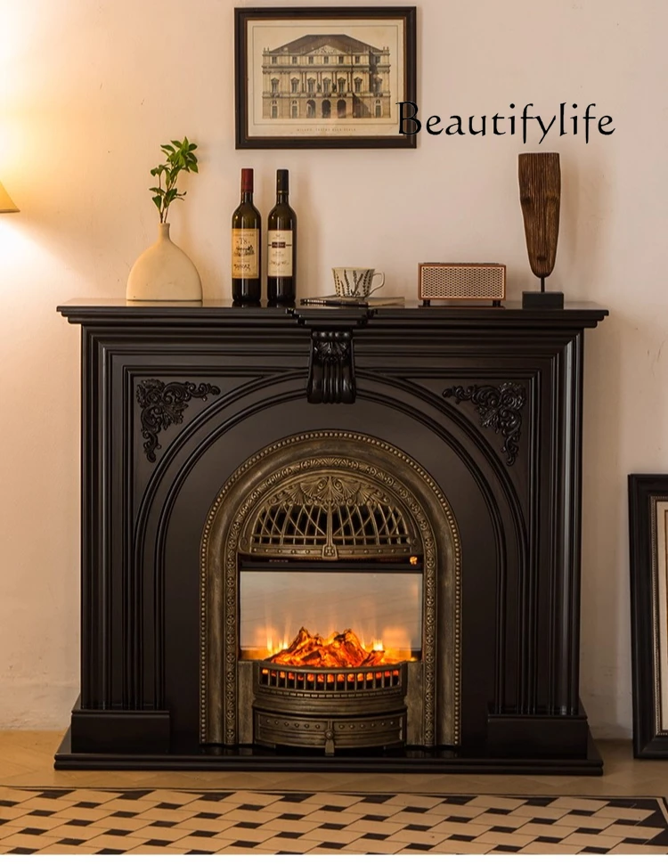 French retro fireplace cabinet, solid wood porch cabinet, simulated fire, French decorative cabinet, integrated designer model
French retro fireplace cabinet, solid wood porch cabinet, simulated fire, French decorative cabinet, integrated designer model