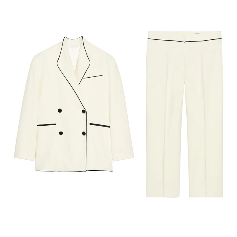 Za Long Sve Collar Color Blo Trim Suit Jaet 3085694 mid Waist Color Blo Trim Pants 3088694 Faionable Two-Piece Set
Za Long Sve Collar Color Blo Trim Suit Jaet 3085694 mid Waist Color Blo Trim Pants 3088694 Faionable Two-Piece Set