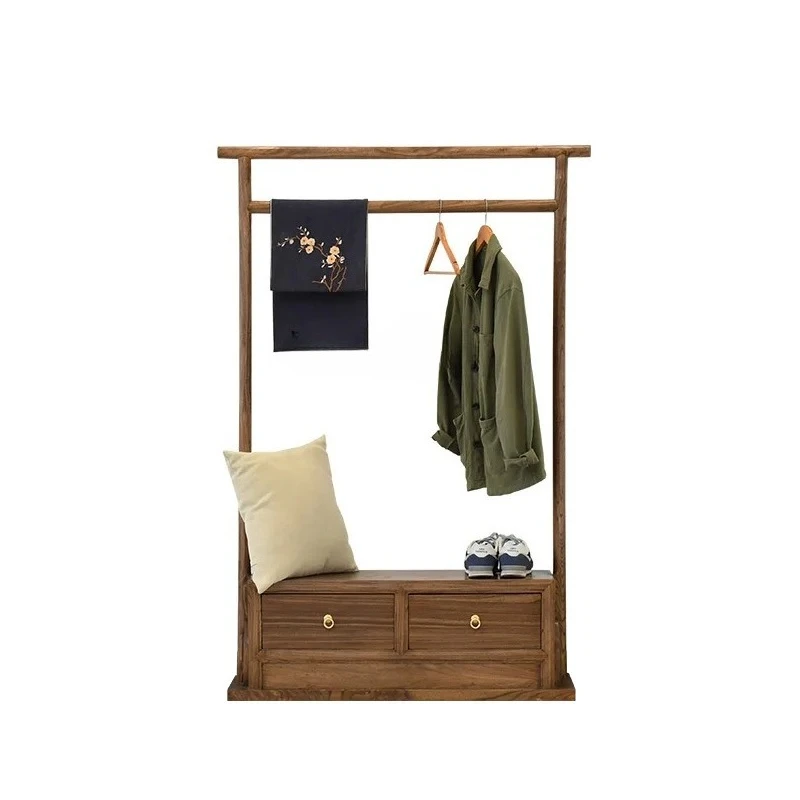 New Chinese coat rack floor-to-ceiling solid wood modern simple hanger bedroom double drawer wardrobe home furniture
New Chinese coat rack floor-to-ceiling solid wood modern simple hanger bedroom double drawer wardrobe home furniture